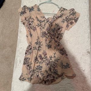 Girls Floral V-Neck Romper